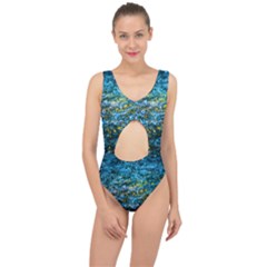 Water Color Yellow Center Cut Out Swimsuit