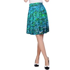 Water Color Green A-line Skirt by FunnyCow