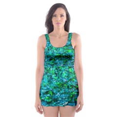 Water Color Green Skater Dress Swimsuit by FunnyCow