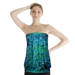 Water Color Green Strapless Top by FunnyCow