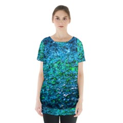 Water Color Green Skirt Hem Sports Top