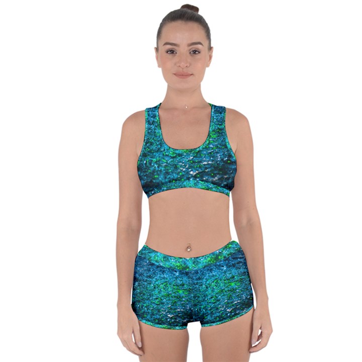 Water Color Green Racerback Boyleg Bikini Set