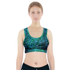 Water Color Green Sports Bra With Pocket by FunnyCow