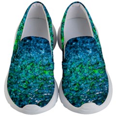 Water Color Green Kid s Lightweight Slip Ons by FunnyCow