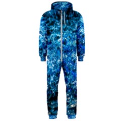 Water Color Blue Hooded Jumpsuit (men)  by FunnyCow