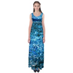 Water Color Blue Empire Waist Maxi Dress by FunnyCow