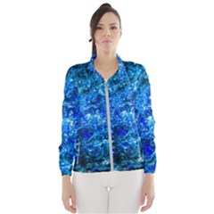 Water Color Navy Blue Windbreaker (women) by FunnyCow