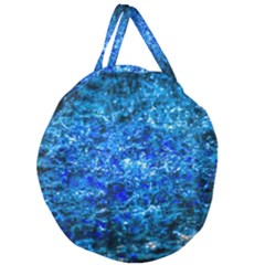 Water Color Navy Blue Giant Round Zipper Tote