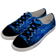 Water Color Navy Blue Men s Low Top Canvas Sneakers