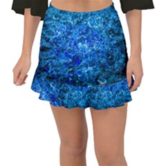 Water Color Navy Blue Fishtail Mini Chiffon Skirt