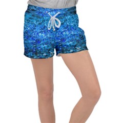 Water Color Navy Blue Women s Velour Lounge Shorts