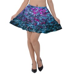 Water Color Violet Velvet Skater Skirt by FunnyCow