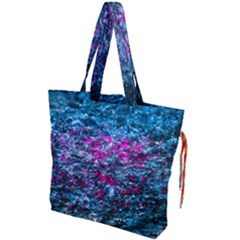 Water Color Violet Drawstring Tote Bag