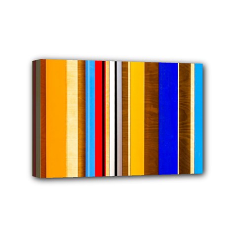 Colorful Stripes Mini Canvas 6  X 4  by FunnyCow