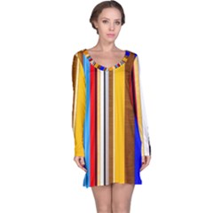 Colorful Stripes Long Sleeve Nightdress by FunnyCow