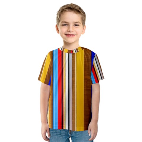 Colorful Stripes Kids  Sport Mesh Tee by FunnyCow