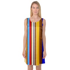 Colorful Stripes Sleeveless Satin Nightdress by FunnyCow