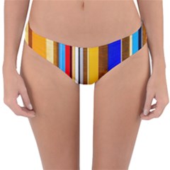 Colorful Stripes Reversible Hipster Bikini Bottoms by FunnyCow