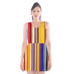 Colorful Stripes Scoop Neck Skater Dress by FunnyCow