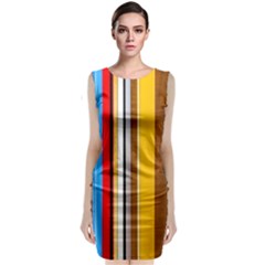 Colorful Stripes Classic Sleeveless Midi Dress by FunnyCow