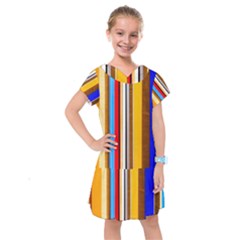 Colorful Stripes Kids  Drop Waist Dress by FunnyCow