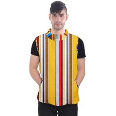 Colorful Stripes Men s Puffer Vest by FunnyCow