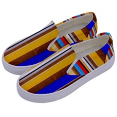 Colorful Stripes Kids  Canvas Slip Ons by FunnyCow