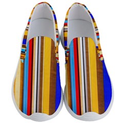 Colorful Stripes Men s Lightweight Slip Ons