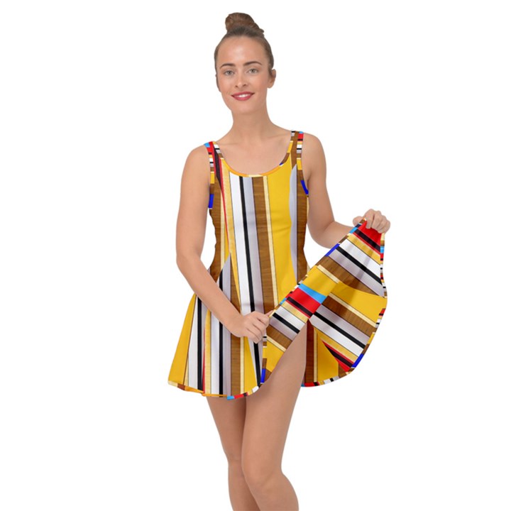 Colorful Stripes Inside Out Casual Dress