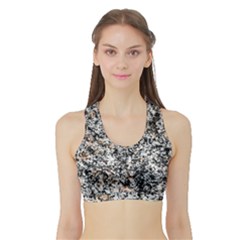 Granite Hard Rock Texture Sports Bra With Border by FunnyCow