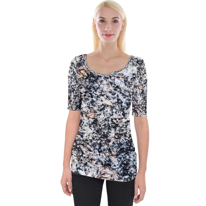 Granite Hard Rock Texture Wide Neckline Tee