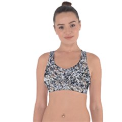 Granite Hard Rock Texture Cross String Back Sports Bra by FunnyCow