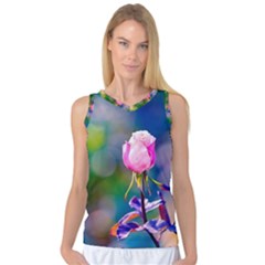 Pink Rose Flower Women s Basketball Tank Top by FunnyCow