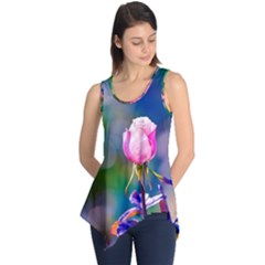 Pink Rose Flower Sleeveless Tunic by FunnyCow