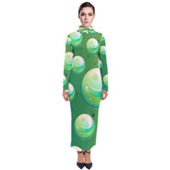 Background Colorful Abstract Circle Turtleneck Maxi Dress