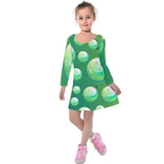 Background Colorful Abstract Circle Kids  Long Sleeve Velvet Dress by Nexatart