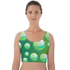 Background Colorful Abstract Circle Velvet Crop Top