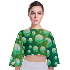 Background Colorful Abstract Circle Tie Back Butterfly Sleeve Chiffon Top by Nexatart