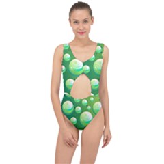 Background Colorful Abstract Circle Center Cut Out Swimsuit