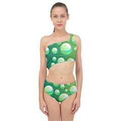 Background Colorful Abstract Circle Spliced Up Two Piece Swimsuit