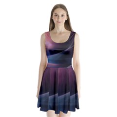 Abstract Form Color Background Split Back Mini Dress  by Nexatart