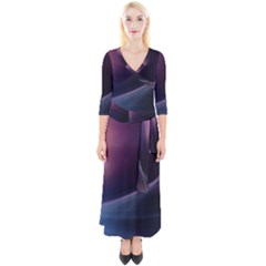 Abstract Form Color Background Quarter Sleeve Wrap Maxi Dress by Nexatart