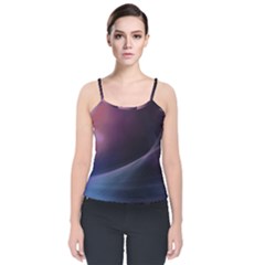 Abstract Form Color Background Velvet Spaghetti Strap Top