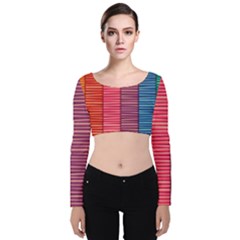 Background Colorful Abstract Velvet Crop Top