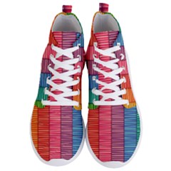 Background Colorful Abstract Men s Lightweight High Top Sneakers