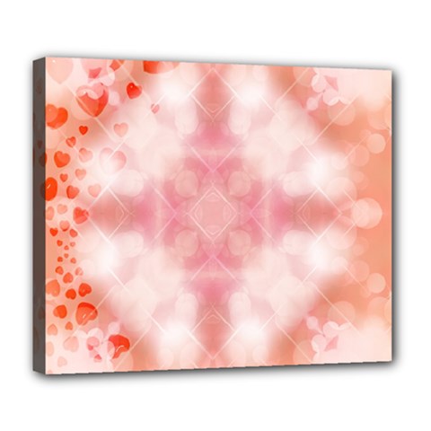 Heart Background Wallpaper Love Deluxe Canvas 24  X 20   by Nexatart