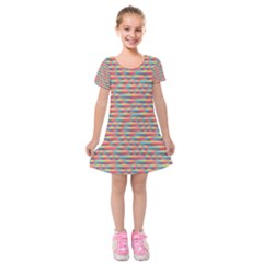 Background Abstract Colorful Kids  Short Sleeve Velvet Dress