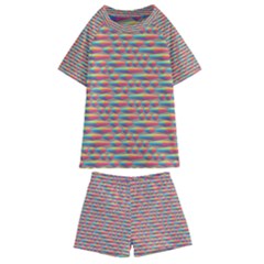 Background Abstract Colorful Kids  Swim Tee And Shorts Set