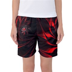 Abstract Curve Dark Flame Pattern Women s Basketball Shorts by Nexatart