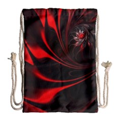 Abstract Curve Dark Flame Pattern Drawstring Bag (large) by Nexatart